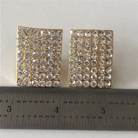 Jewelry Vintage Gold Tone Rhinestones Earrings Clip On Poshmark