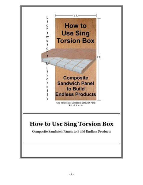 Pdf How To Use Sing Torsion Box Singcore To Use Sing Torsion Box