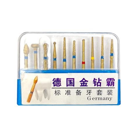 10pcs Set Dental Composite Polishing Bur Gold Silver Diamond Burs For