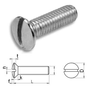 M Slotted Raised Countersunk Machine Screws Din A Stainless