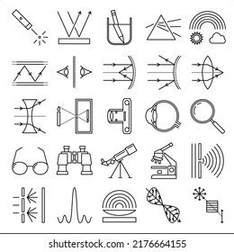 Set Physics Optics Vector Line Icons Stock Vector (Royalty Free ...