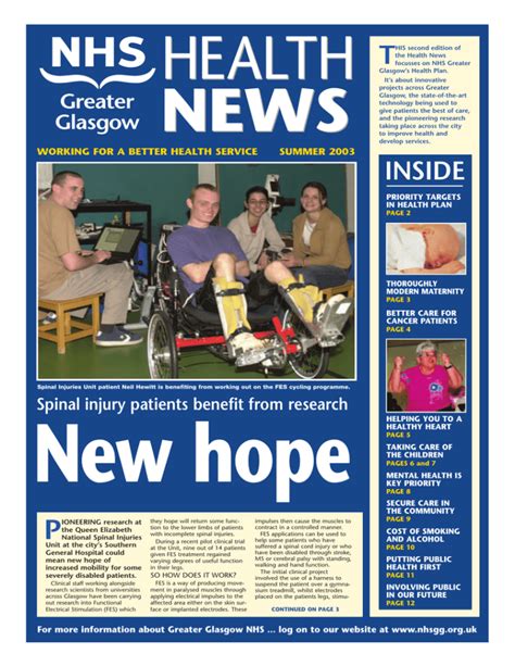 Health News 2003 2 Summer NHS Greater Glasgow And Clyde