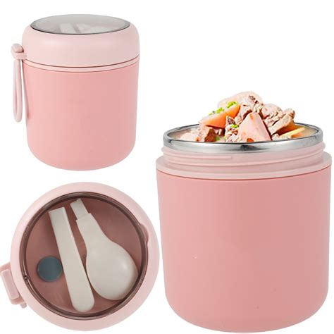 Insulated Food Jar Lunch Box Vacuum Food Thermos Soup Cup With Folding