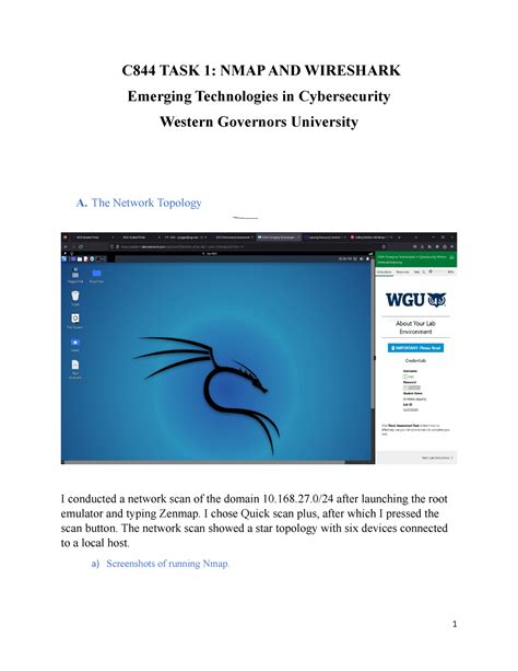 C844 Task 1 CY NEW Task 1 C844 TASK 1 NMAP AND WIRESHARK Emerging
