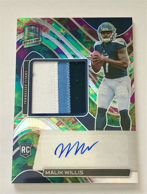 Malik Willis Panini Spectra Rookie Patch Auto Celestial Rpa