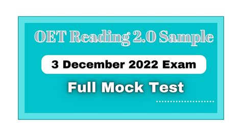 OET 2 0 Reading Mock Test With Answers OET Reading Sample For Nurses