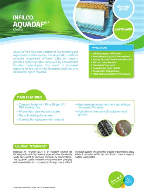 Aquadaf Us Infilco Sewage Treatment Water Pollution