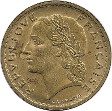 FRANCE 5 FRANCS LAVRILLIER Bronze Alu 1939 TTB Gonçalves Lobo