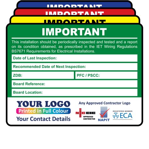 Buy Extra Large Personalised Periodic Inspection Labels