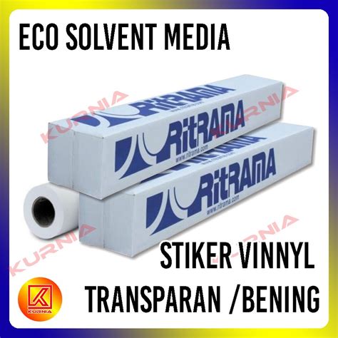 Jual Stiker Vinyl Ritrama Transparan Vinnyl Eco Solvent Bening L