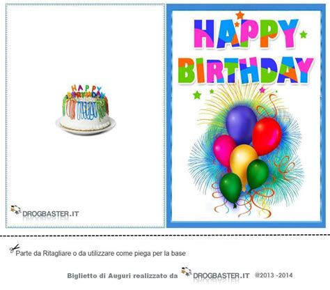 Biglietto Auguri Compleanno Da Stampare Gratis Birthday Happy