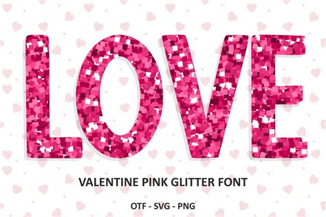 Valentine Pink Glitter Font By Font Craft Studio Creative Fabrica