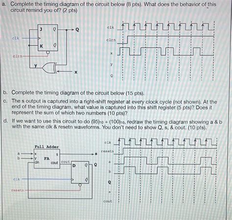 Solved A Complete The Timing Diagram Of The Circuit Bel