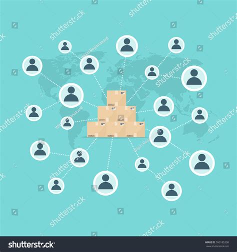 Vector Illustration Customer Network Scheme Which Stock Vector Royalty