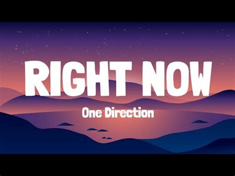 RIGHT NOW One Direction Lyrics Terjemahan YouTube