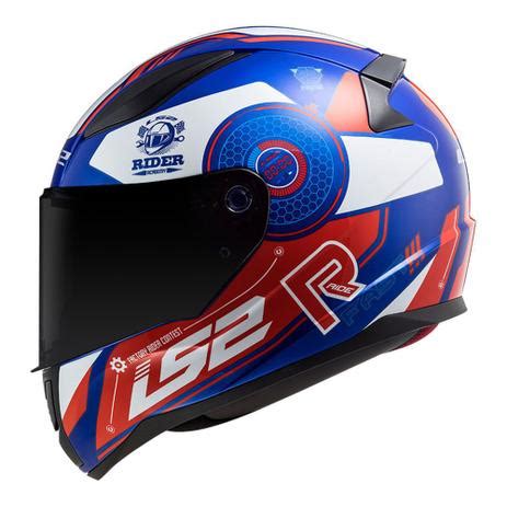 Capacete Ls Rapid Ff Stratus Blue Red White Brasil Moto Store