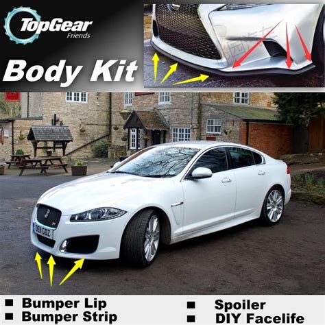 Bumper Lip Deflector Lips For Jaguar XF 2007 2015 Front Spoiler Skirt