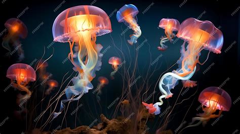 Premium AI Image | Jellyfish are a common sight in the oceans of the ocean