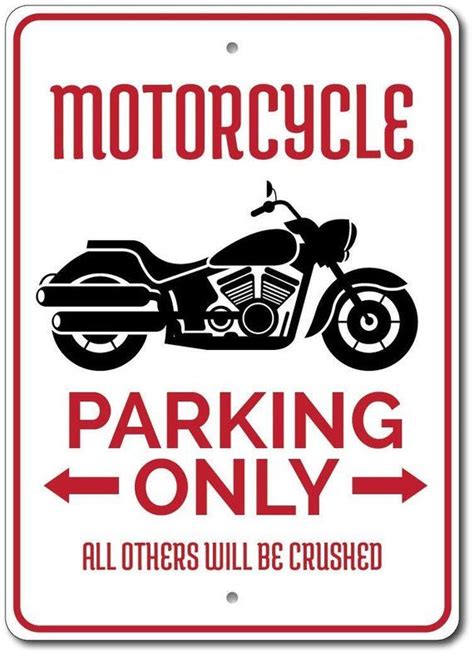 Motorcycle Parking Sign Motorcycle Sign Motorcycle T For Biker Sign Motorcycle Decor