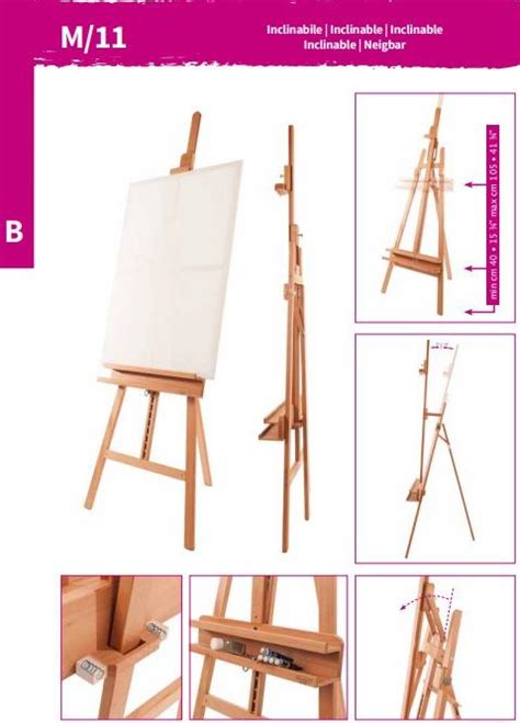 Lyre Easel Mabef Inclinable Adjustable Large Size Hobbies Toys