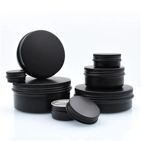 Low Price 5ml 15ml 30ml 50ml 60ml 100ml 150ml Black Metal Tin Jars Can