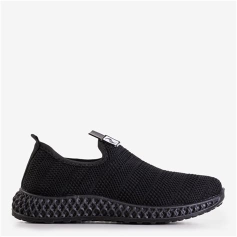 Czarne Buty Sportowe Typu Slip On Nandina Obuwie Czarny