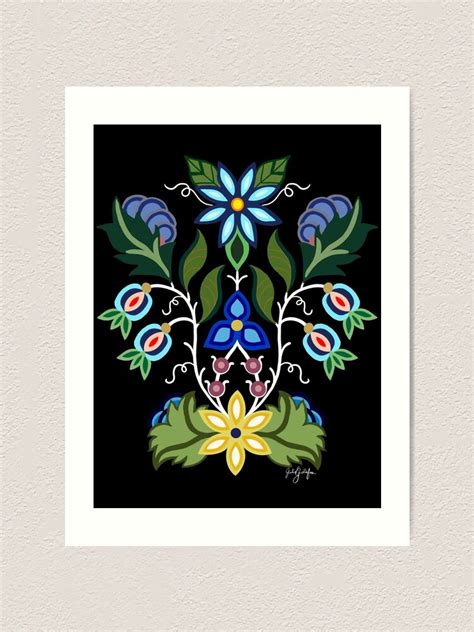 Rainbow Ojibwe Floral Art Native American Indigenous Art Print Ubicaciondepersonascdmxgobmx