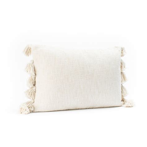 Woven Cream Tassel Pillow Default Title