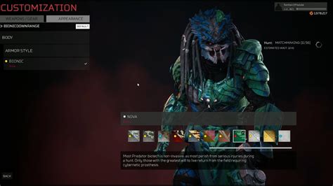 All Bionic Predator Customization On Predator Hunting Grounds Youtube