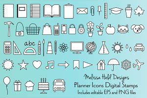 Kawaii stationery planner girl set | Pre-Designed Photoshop Graphics ...