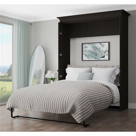 Bestar Versatile Queen Murphy Bed In Deep Gray Homesquare