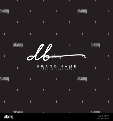 Initial Letter Db Logo Handwritten Signature Logo Simple Vector