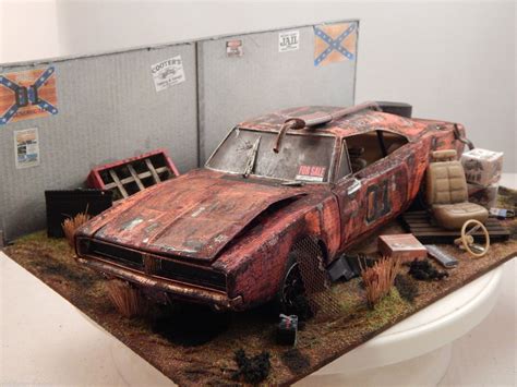 1 18 Dukes Of Hazzard General Lee Barn Find Diorama Junk Yard Code 3 Dodge Ebay Model Cars