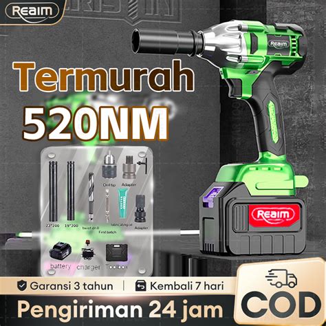 Jual Reaim Brushless Impact Wrench Cordless Impact Baterai Mesin Bor Bor Impact Baterai Impact