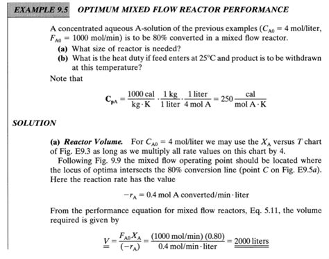 Solved 9 2 For The Mixed Flow Reactor System Of Example Chegg