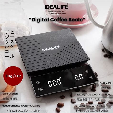 Jual IDEALIFE Digital Coffee Scale 3Kg 0 1GR Timbangan Kopi 3Kg 0