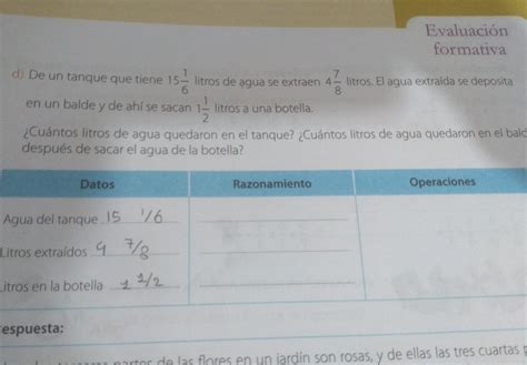 De Un Tanque Que Tiene 15 Enteros Un Sexto Litros De Agua Se Extraen