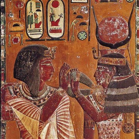 Nsut Bity Pharaoh Seti Being Blessed By Het Heru Het Heru Is The