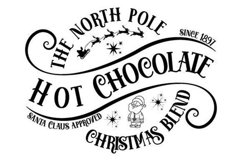 Vintage North Pole Hot Chocolate EPS SVG Graphic By GraphicsFarm