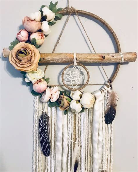 Dreamcatcher Rustic Dreamcatcher Flower Dreamcatcher Boho