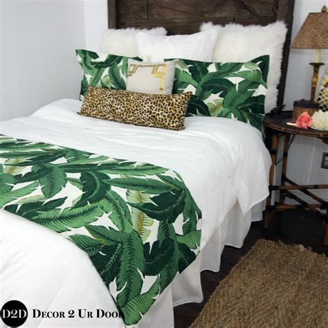 Palm Leaf And Cheetah Print Tropical Coastal Bedding Apartment Bedding