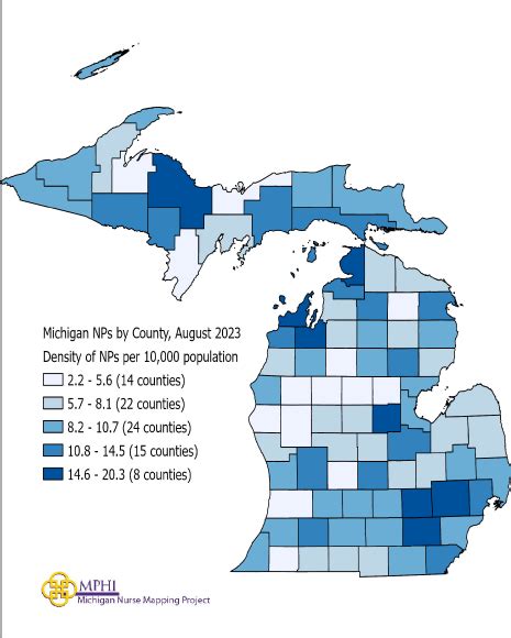 Michigan Nurse Mapping Michigan Licensed Nurse Practitioners By