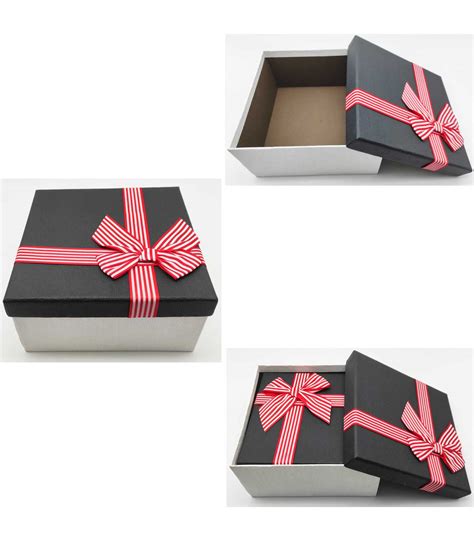 Set de 3 cajas regalo cuadradas con lazo 3 tamaños distintos cajas