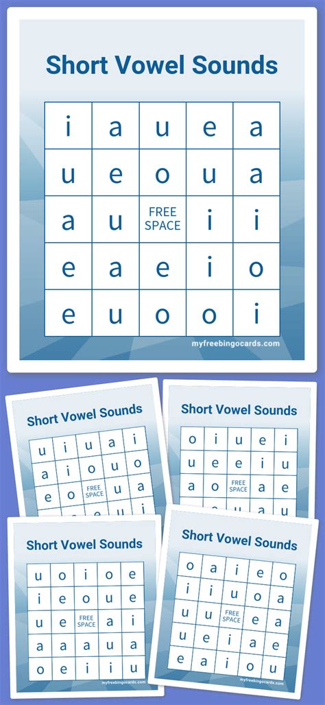 Virtual Short Vowel Sounds Bingo