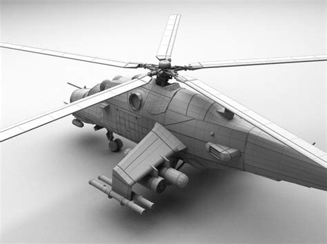 3d Mil Mi24 Hind Helicopter Model