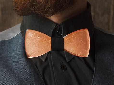 Hipster Bowtie Copper Bow Tie Bohemian Accessories Husband Etsy