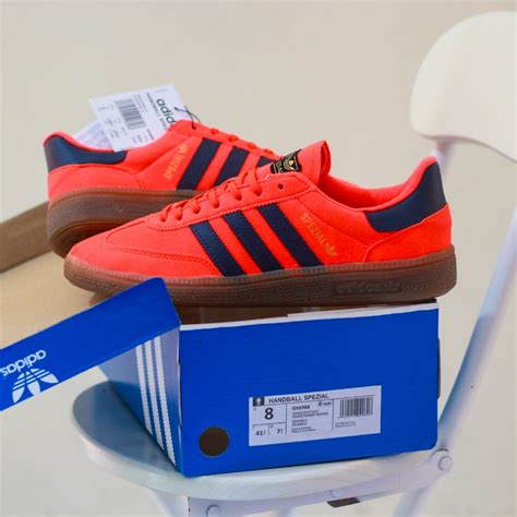 Sepatu Adidas Casual Handball Spezial Orange Black Made In Myanmar