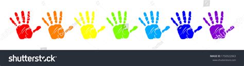 Handprint Rainbow On White Background Royalty Free Stock Vector