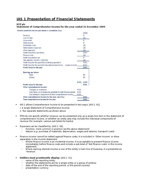 Ias 1 Presentation Of Financial Statementsdocx Intangible Asset