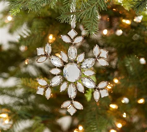 Jeweled Snowflake Christmas Ornament Pottery Barn